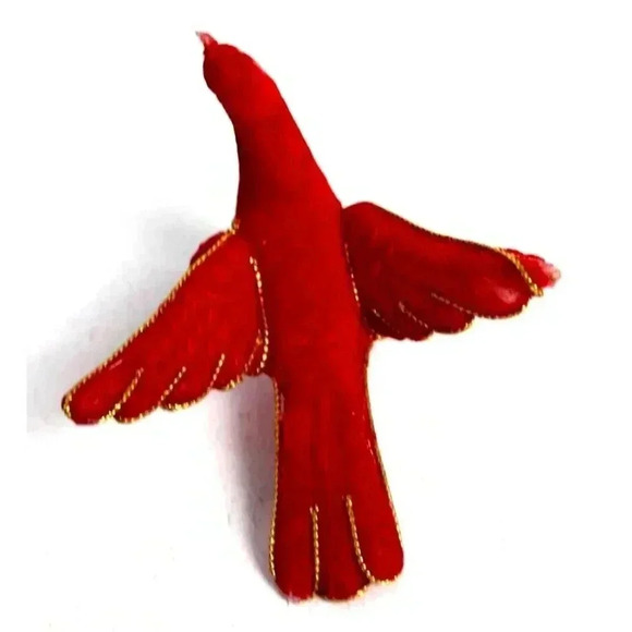 VINTAGE MCM MADE IN JAPAN RED BIRD CHRISTMAS TREE CLIP ON ORNAMENT - Picture 2 of 2